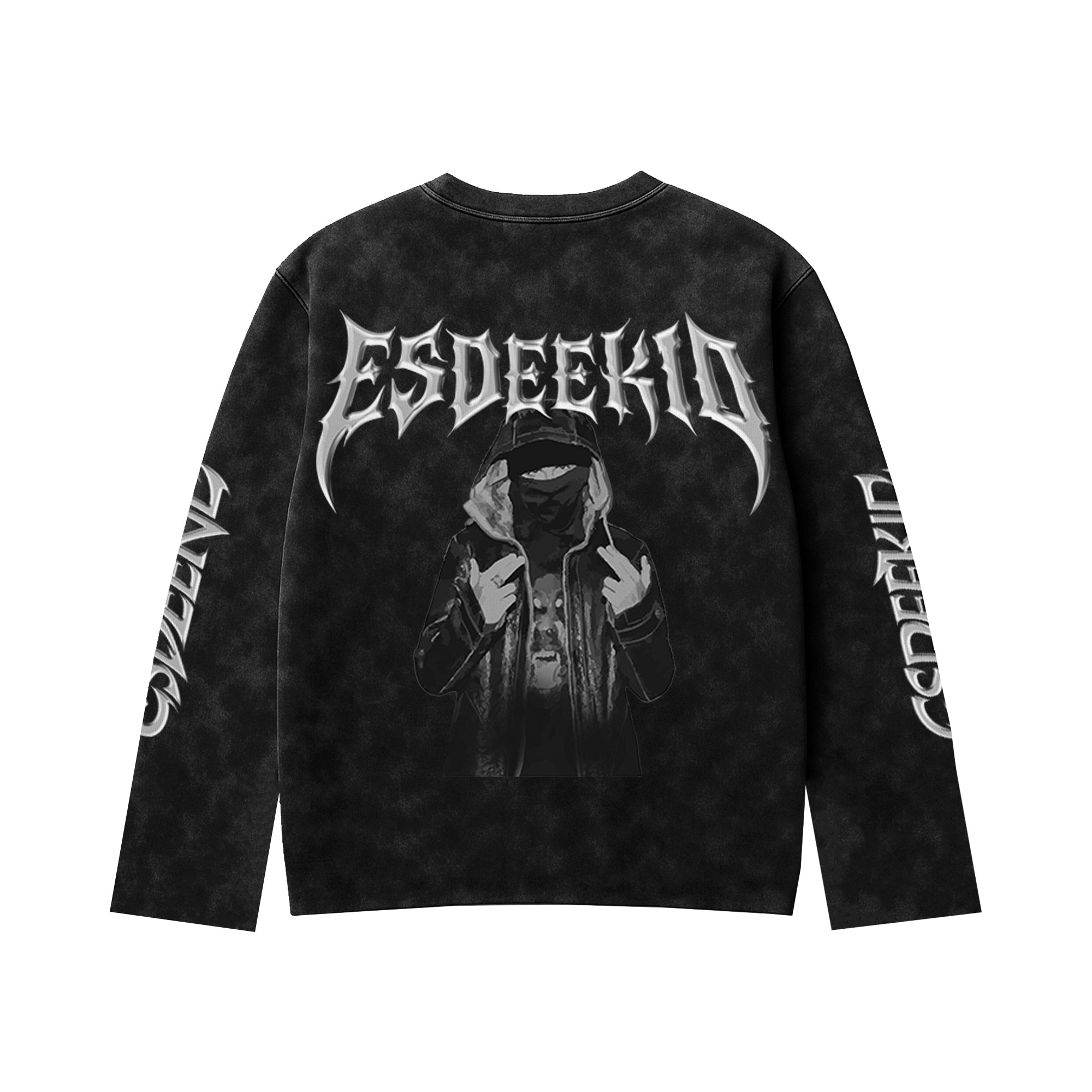 Faceless Acid Wash Full Sleeve Tee