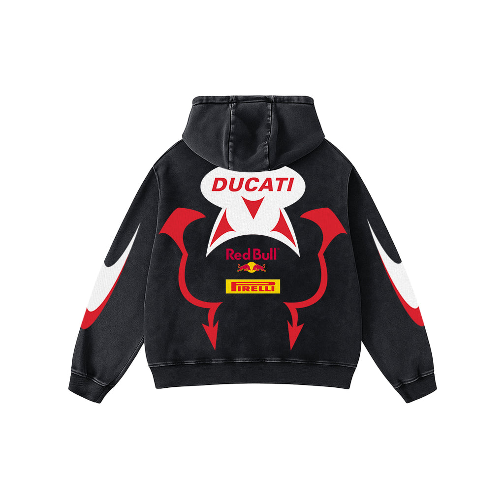 Inferno Apex Acid Wash Oversized Hoodie