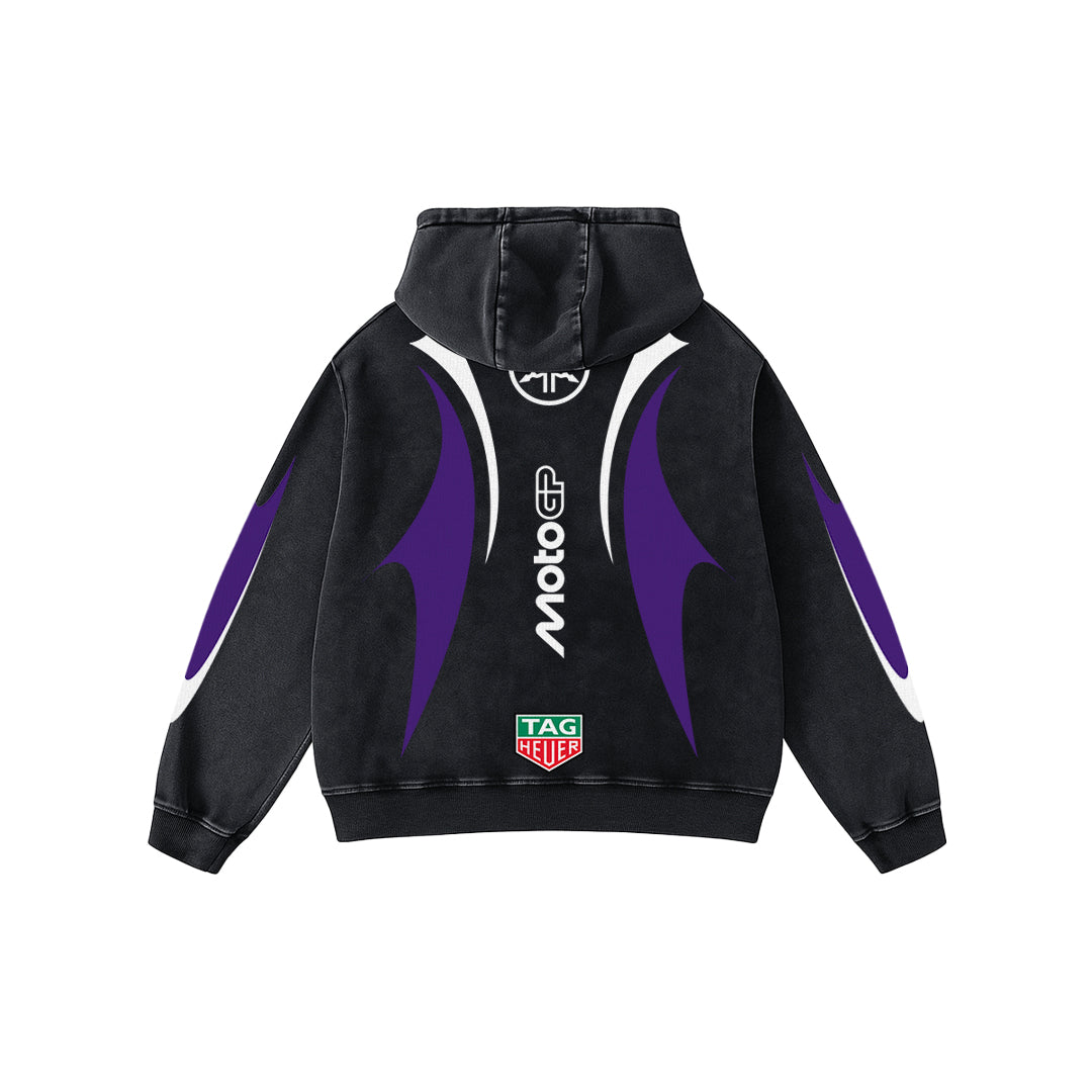 Thunder Apex Acid Wash Oversized Hoodie