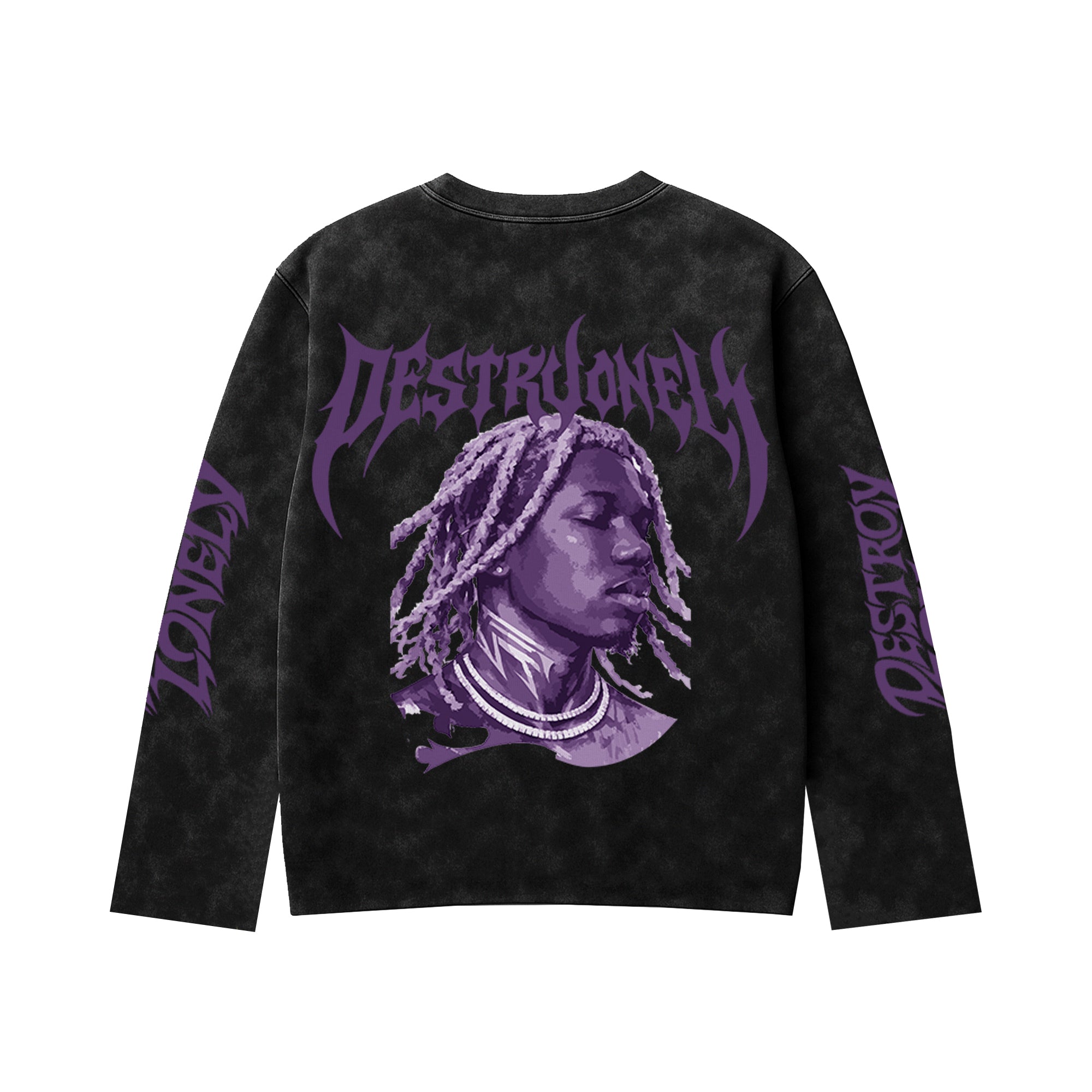 Destruction Acid Wash Full Sleeve Tee