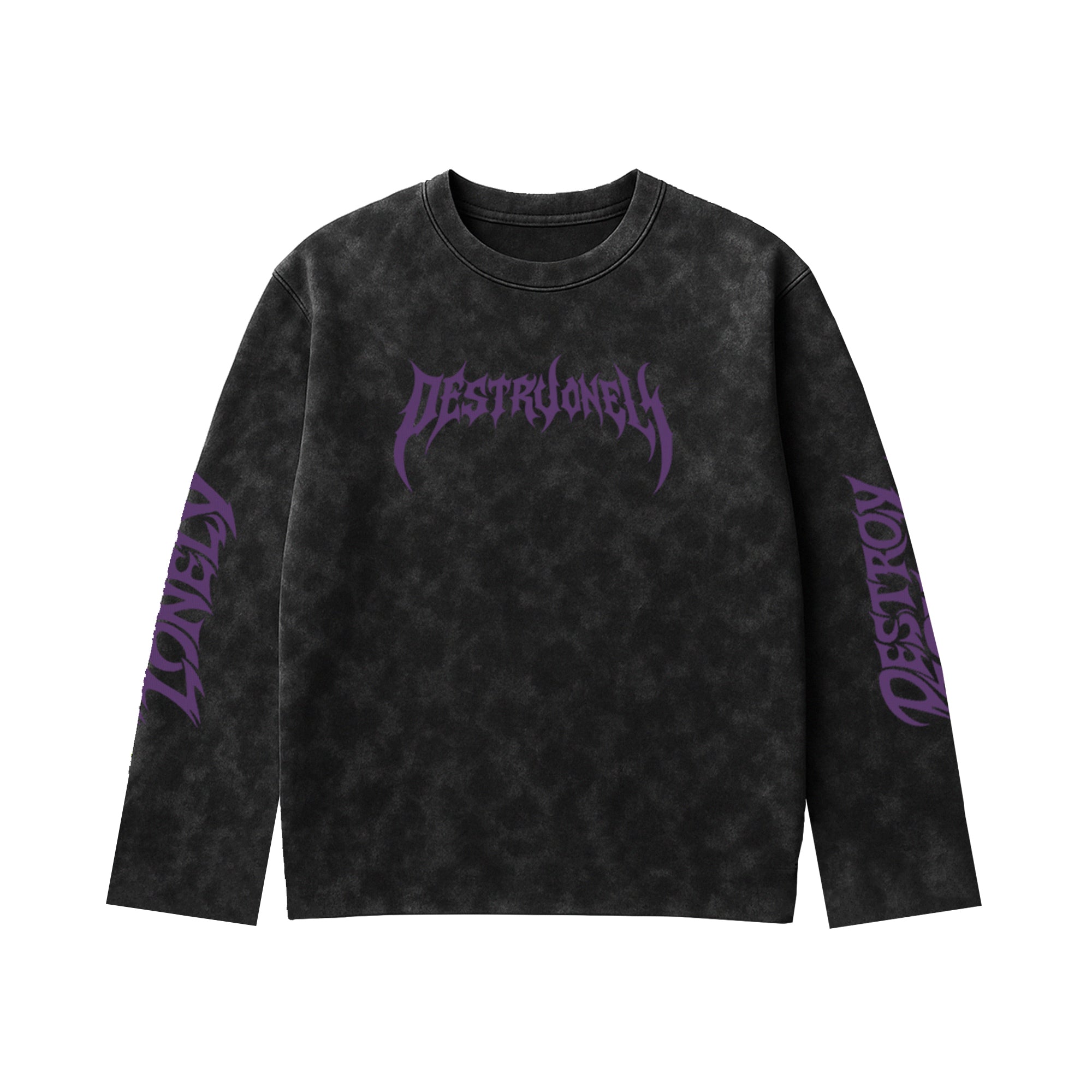 Destruction Acid Wash Full Sleeve Tee