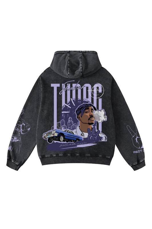 Tupac Shakur Designed Oversized Hoodie