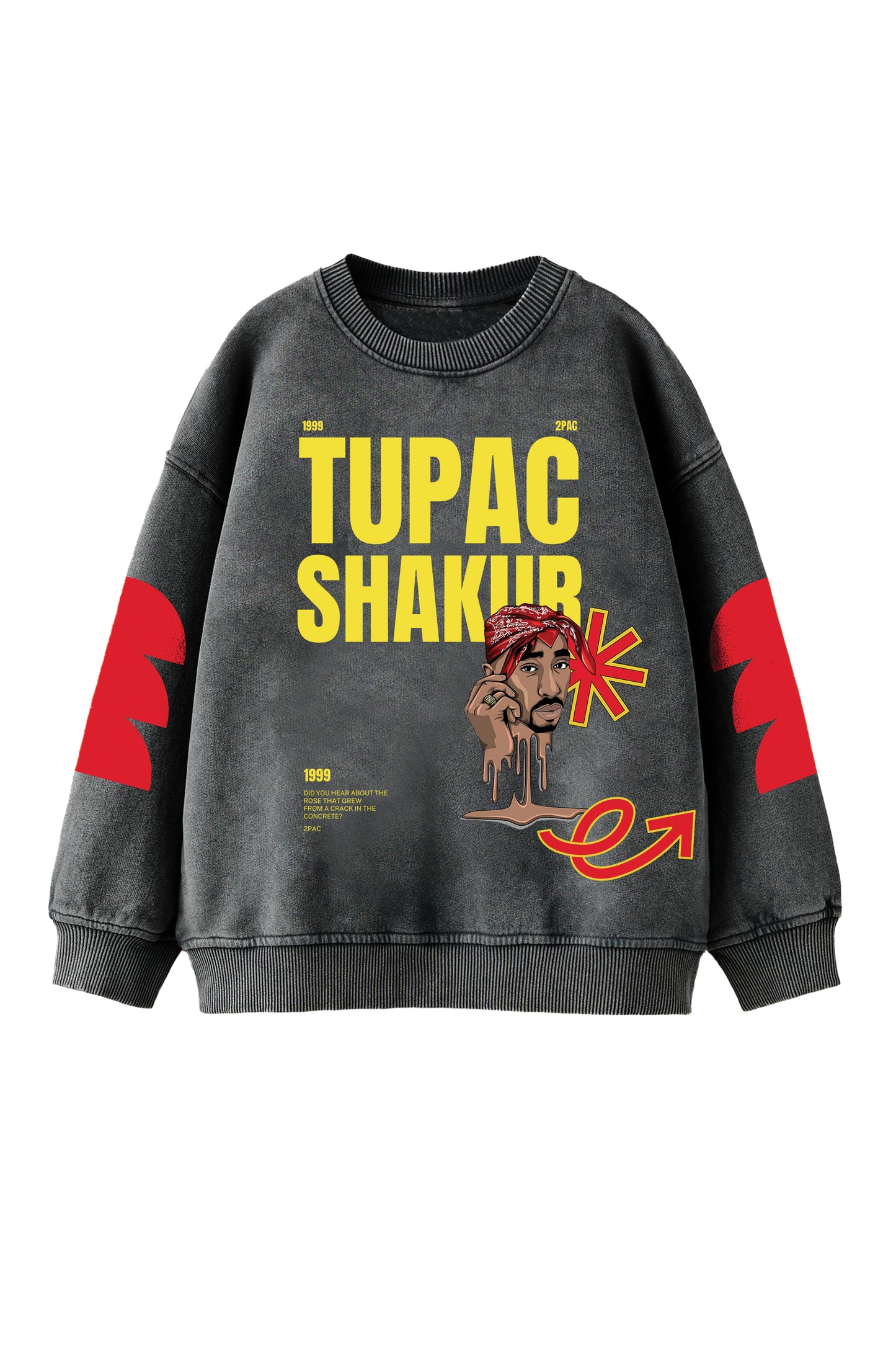 Tupac Shakur Designed Oversized Sweatshirt