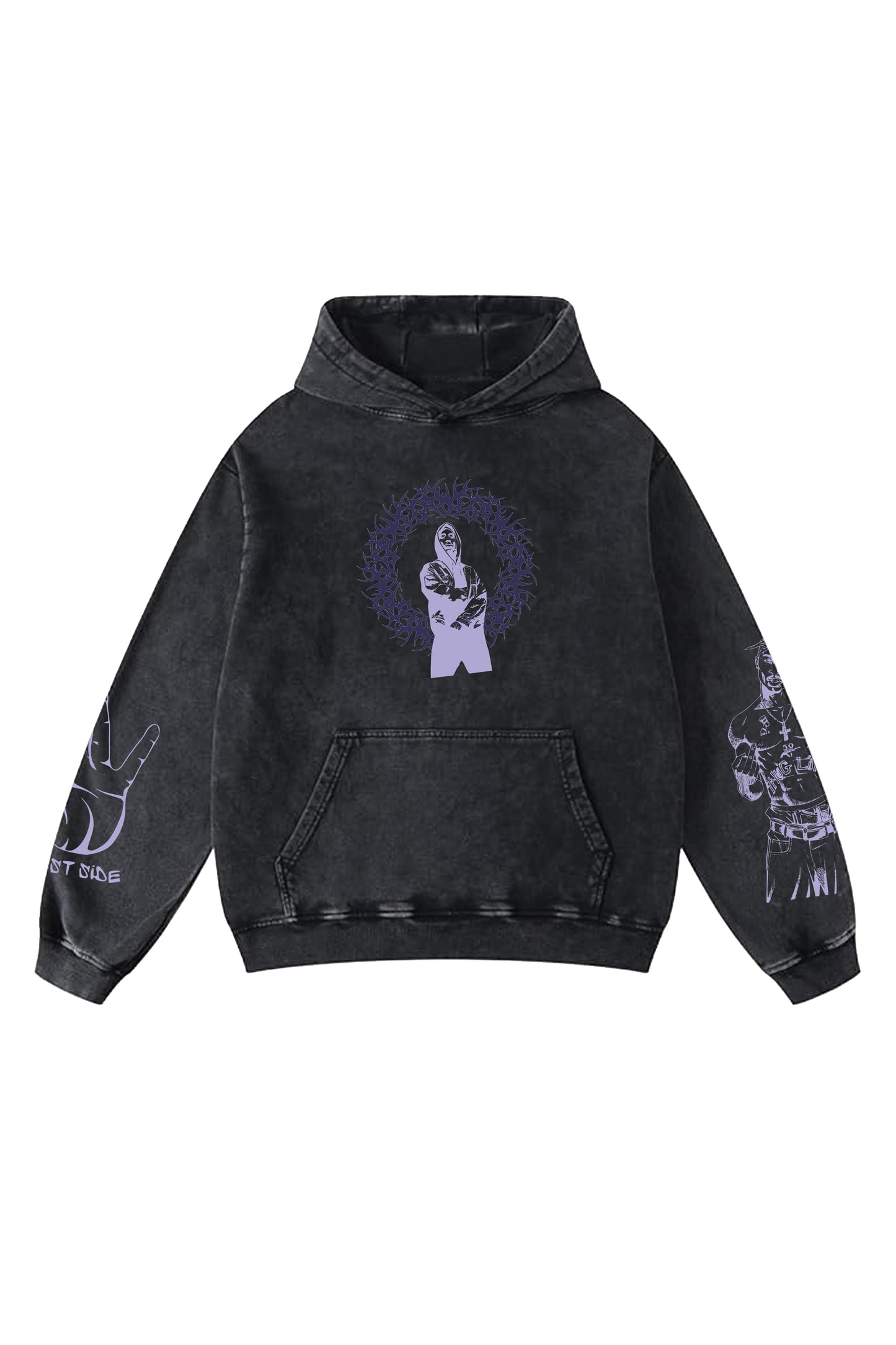 Tupac Shakur Designed Oversized Hoodie