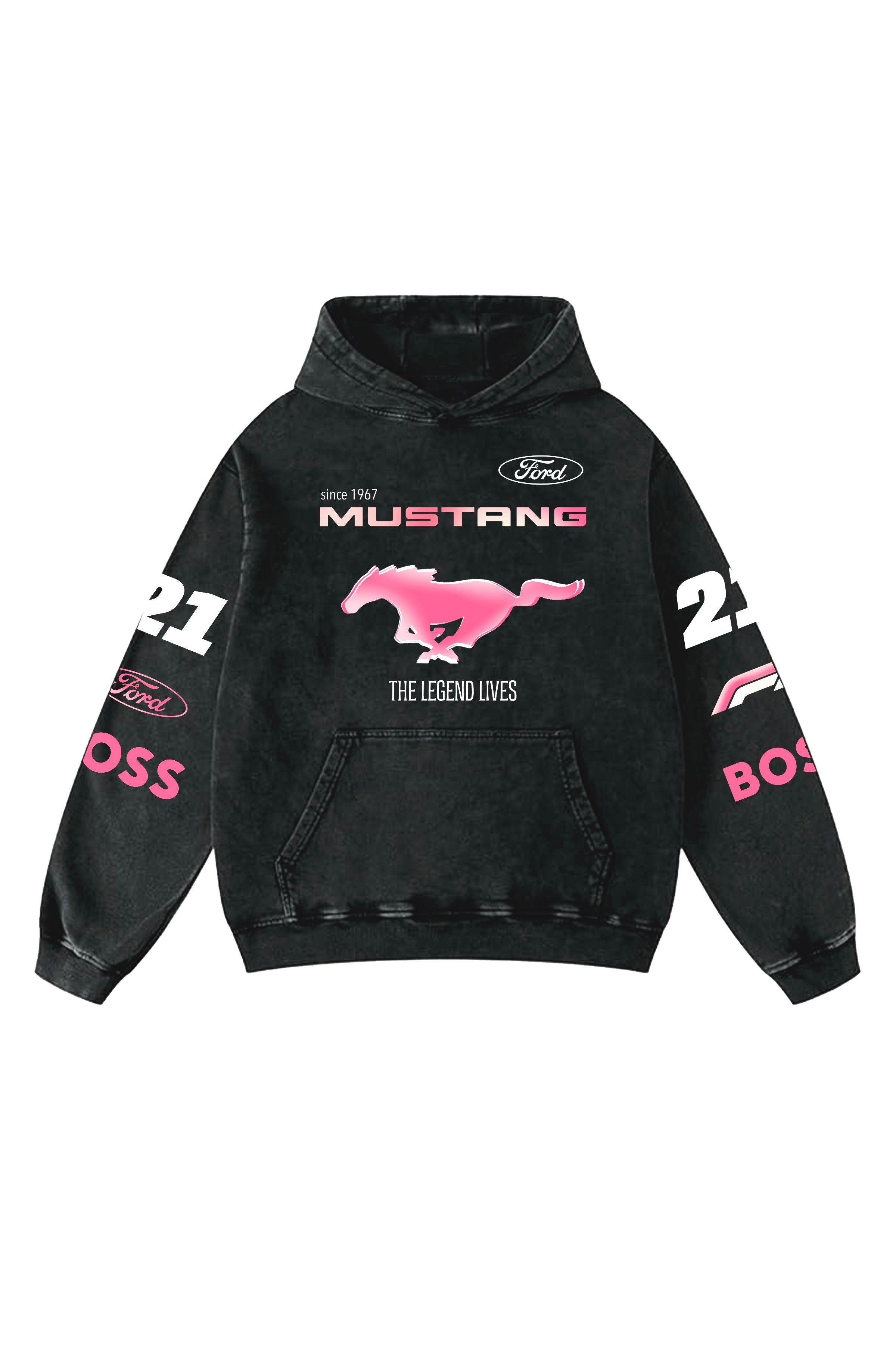 Mustang Designed Oversized Hoodie