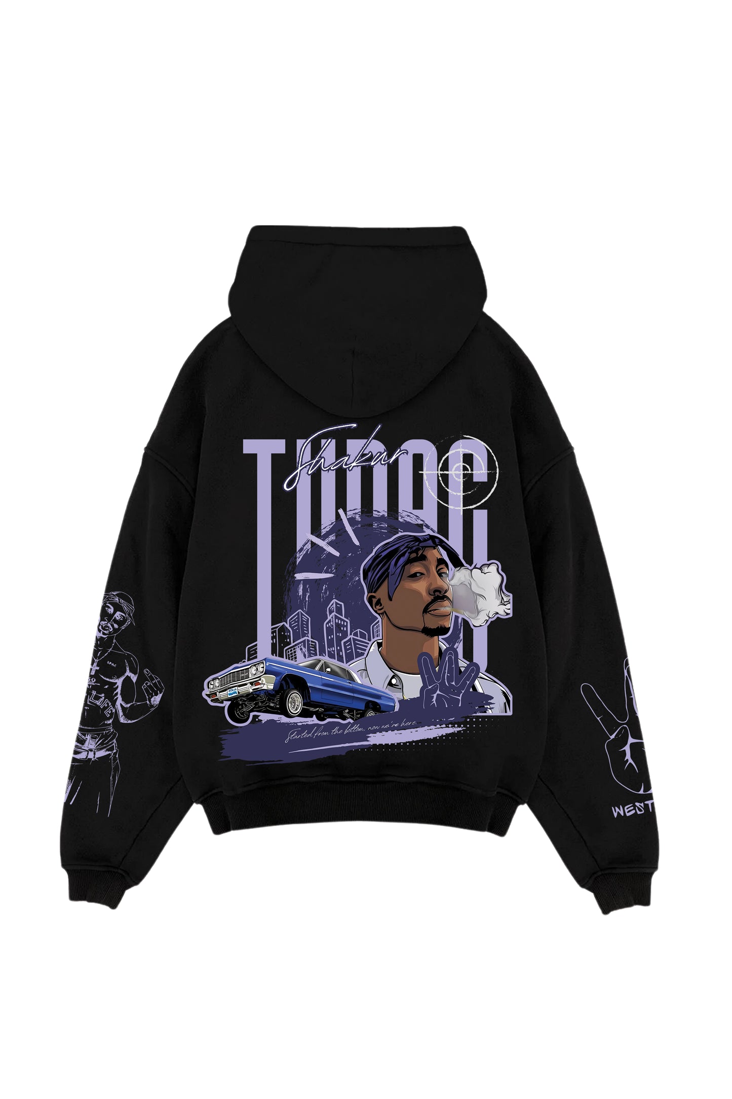 Tupac Shakur Designed Oversized Hoodie