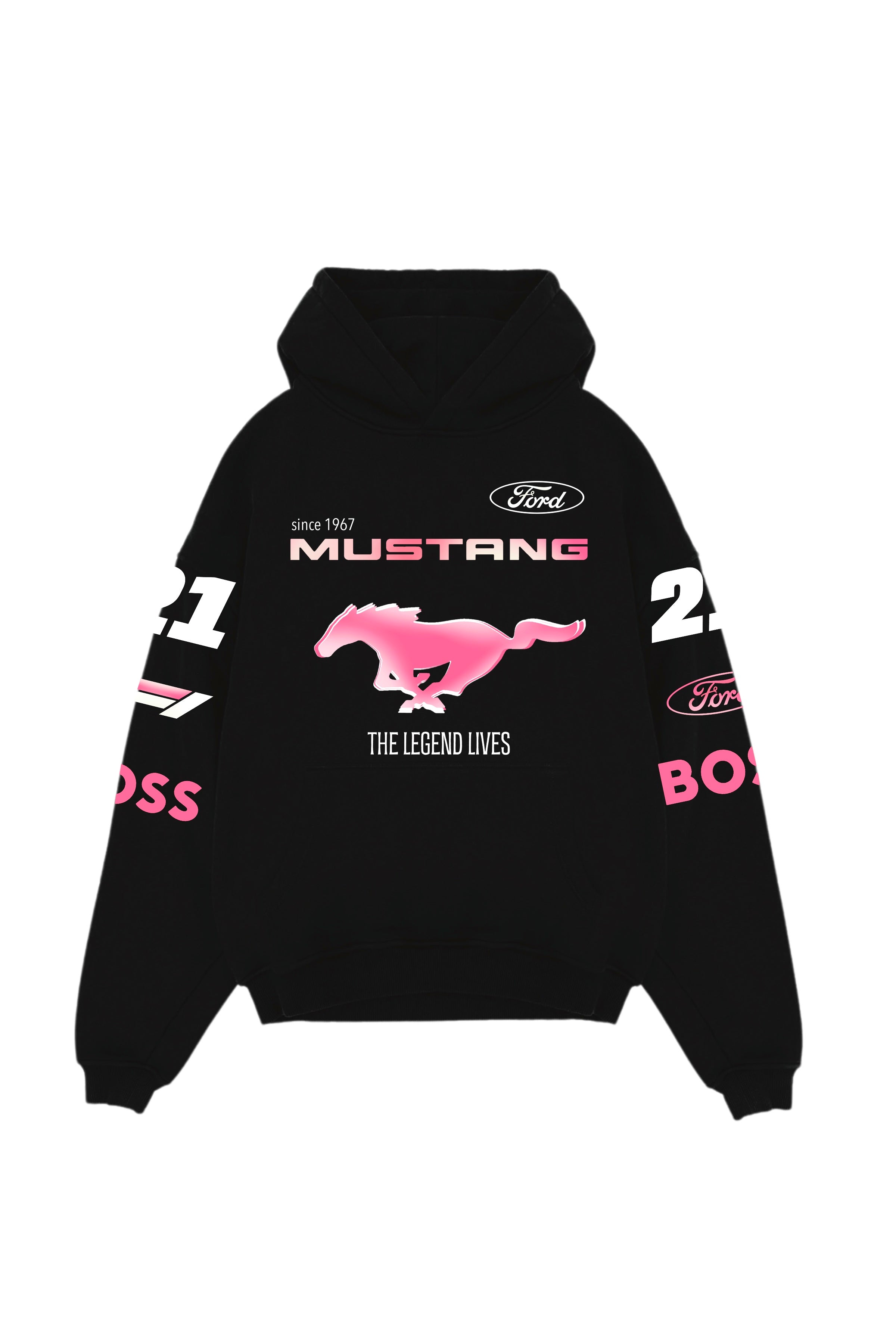 Mustang Designed Oversized Hoodie