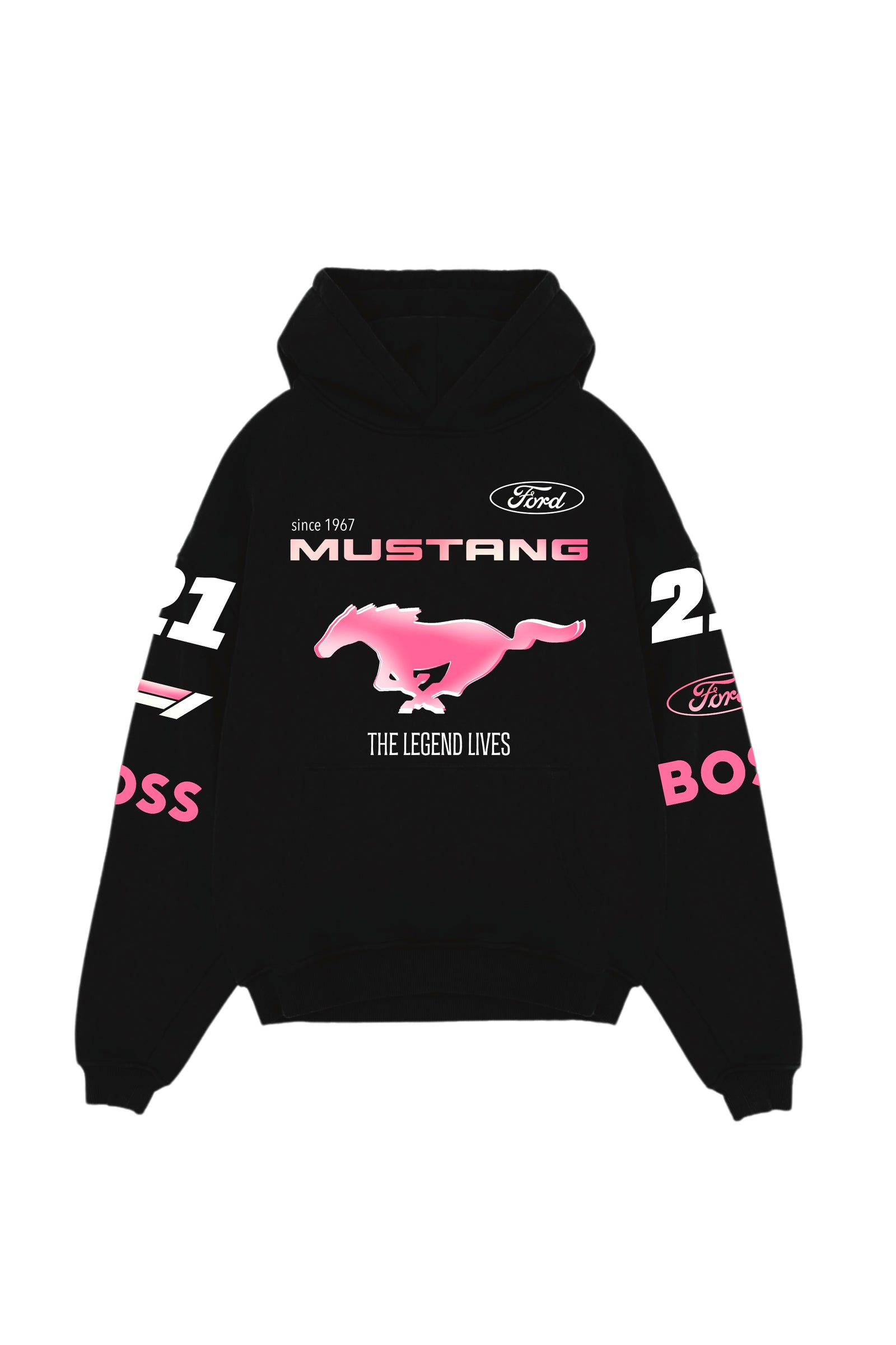 【HI FI FNK】Nellson Hooded Mustang Redline Tuning 1979-1998 Ford Mustang Hood QuickLIFT