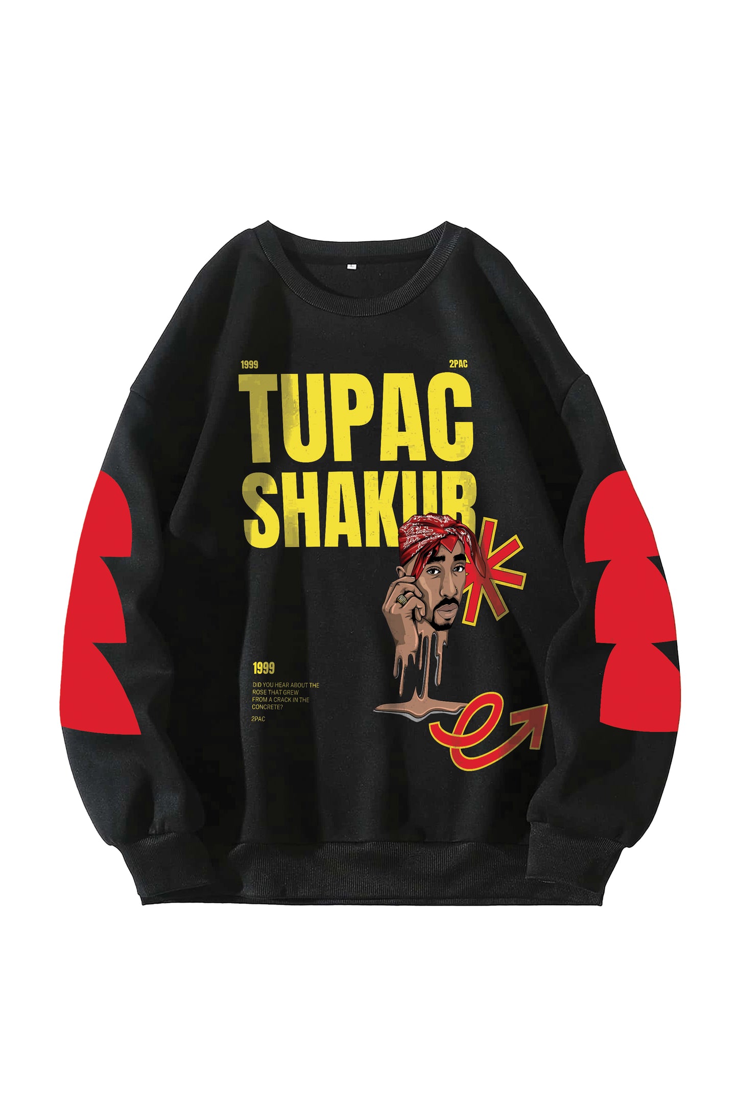 Tupac Shakur Designed Oversized Sweatshirt