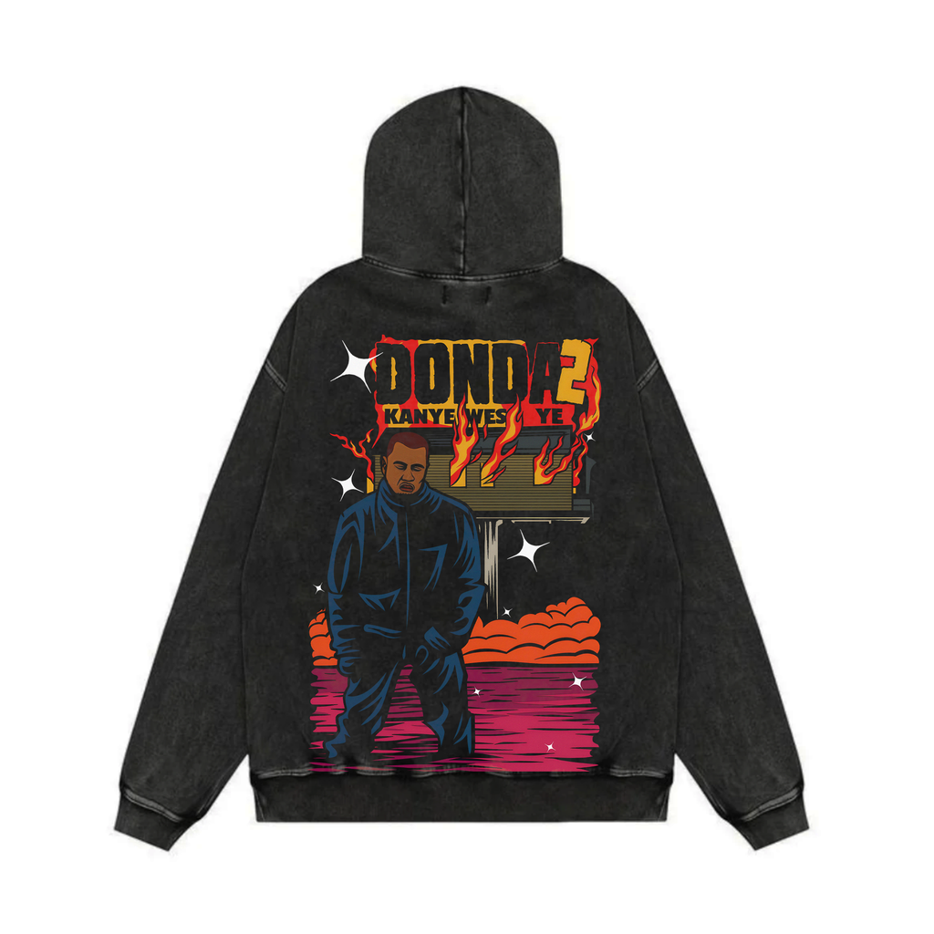 Donda Acid Wash Oversized Hoodie