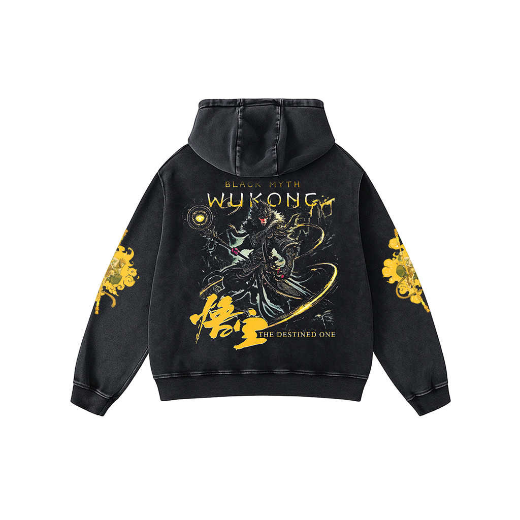 Black Myth Wukong Acid Wash Hoodie