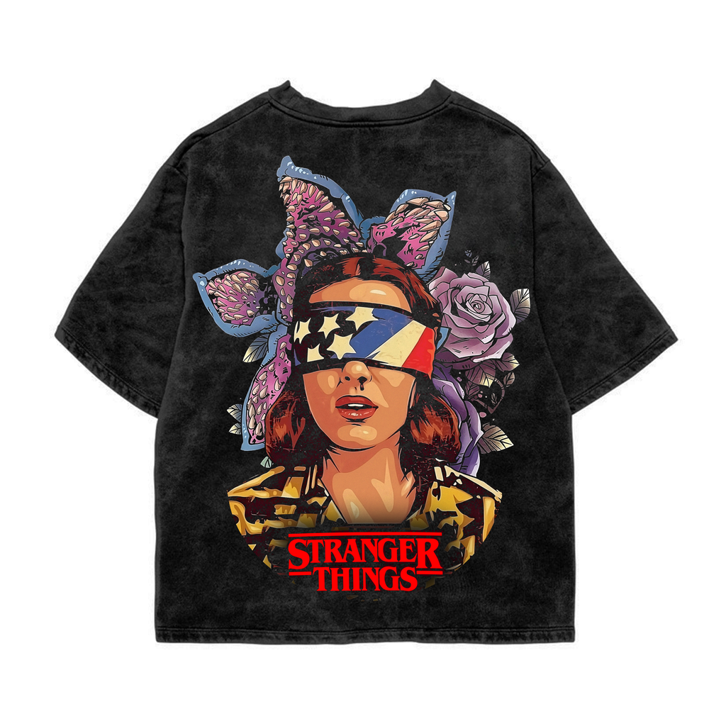 Stranger Things Acid Wash Oversized Tee