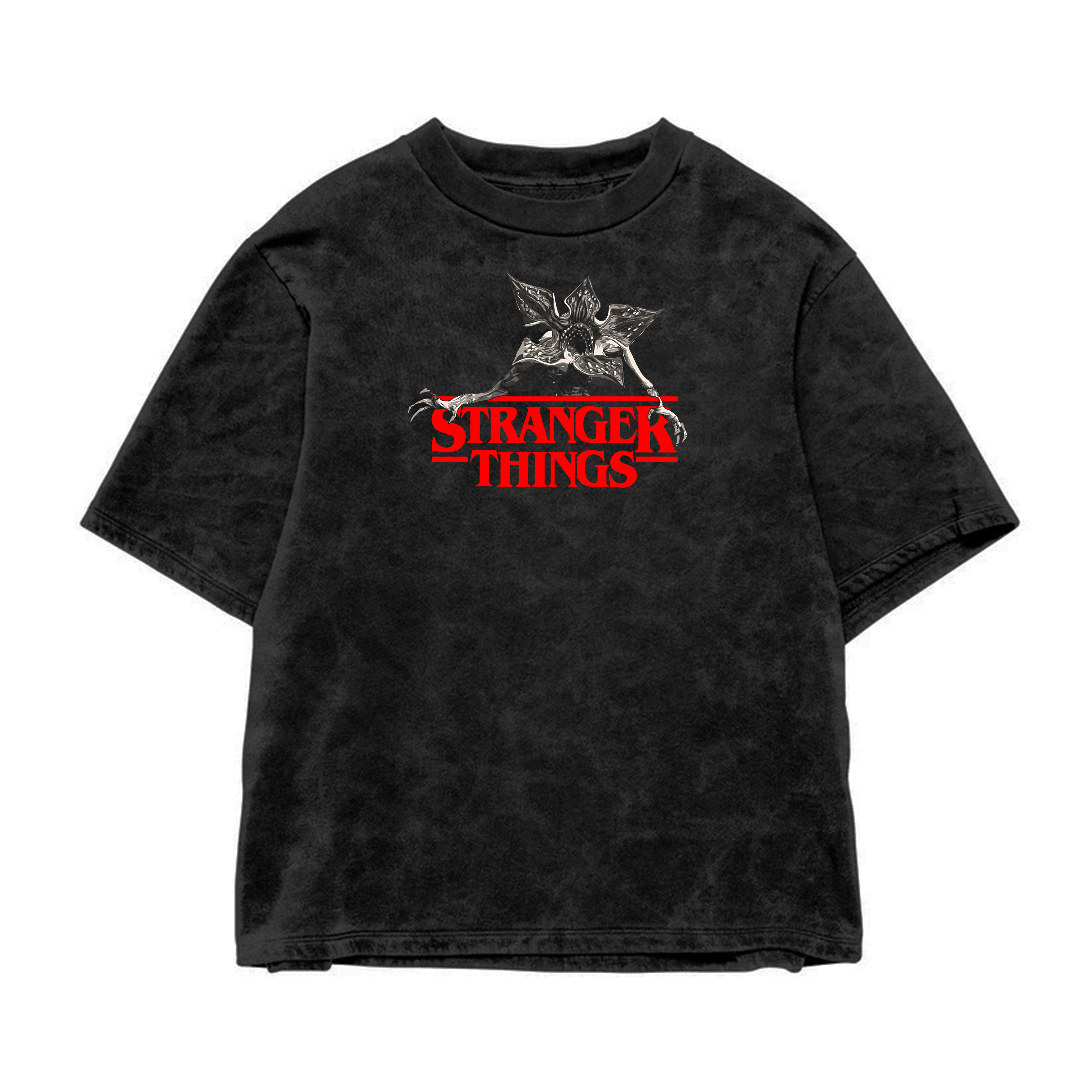 Stranger Things Acid Wash Oversized Tee