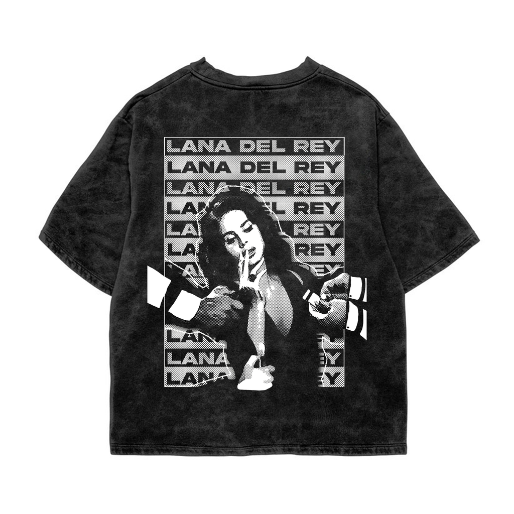 Lana Del Ray Acid Wash Oversized Tee