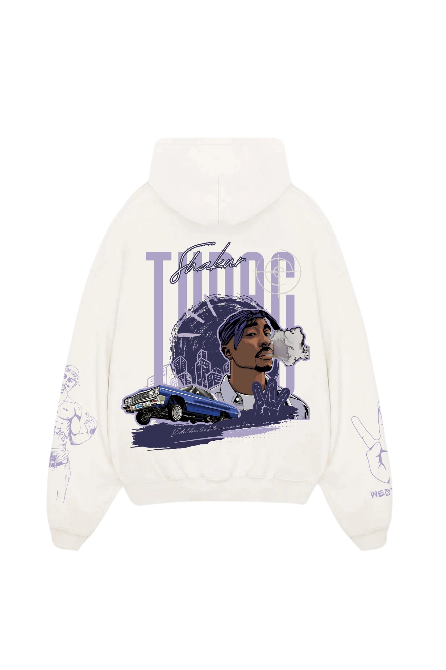 Tupac Shakur Designed Oversized Hoodie