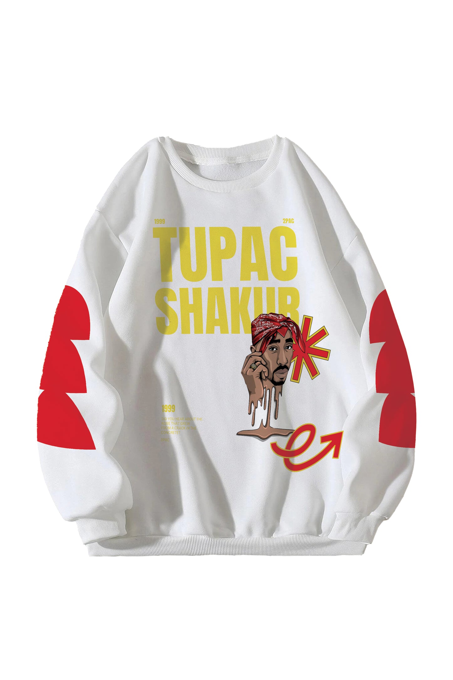 Tupac Shakur Designed Oversized Sweatshirt