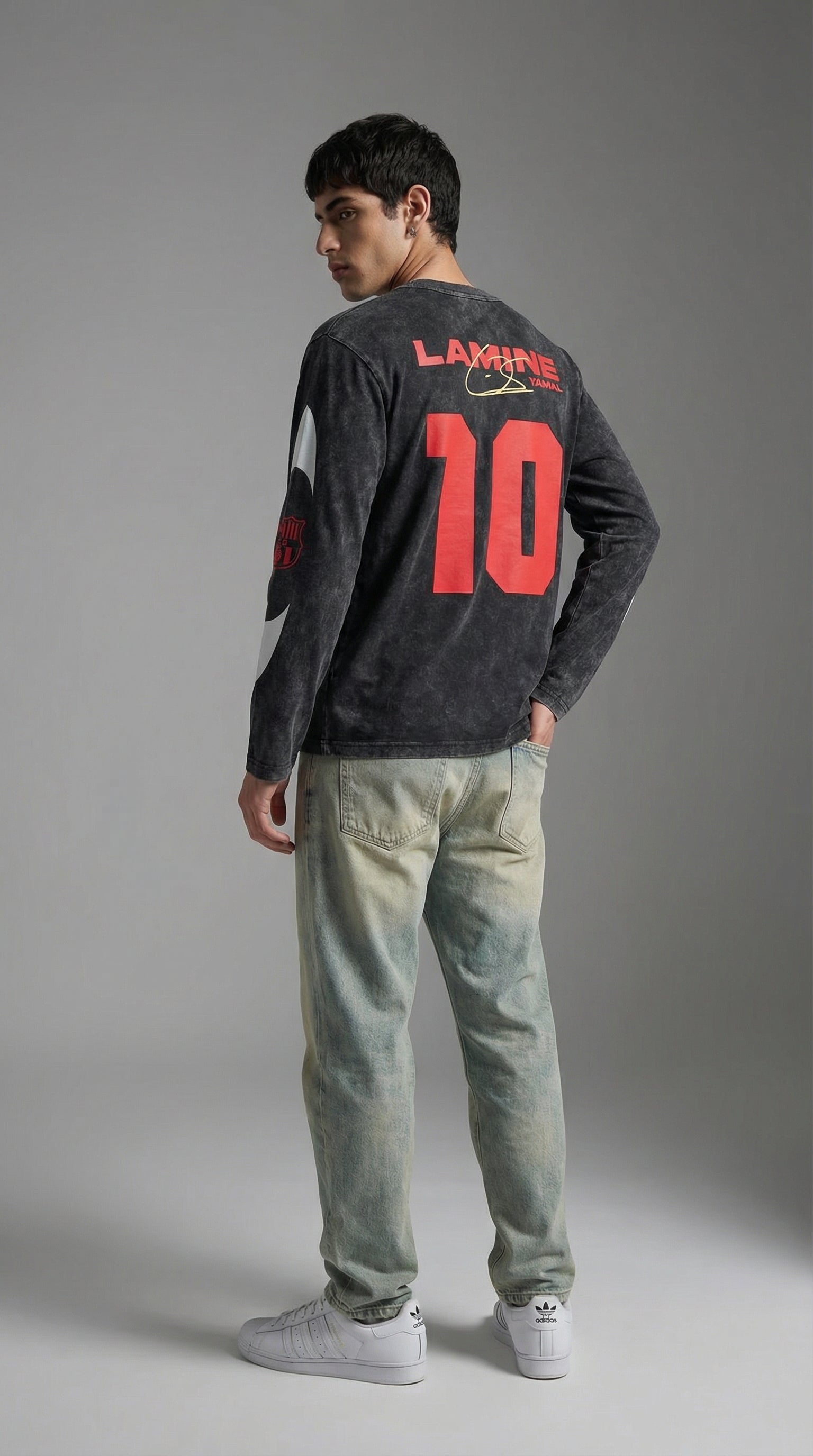 LAMINE YAMAL ACID WASH FULL SLEEVE TEE